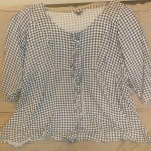 Torrid Gingham Corset Style Laced Empire Waist Top